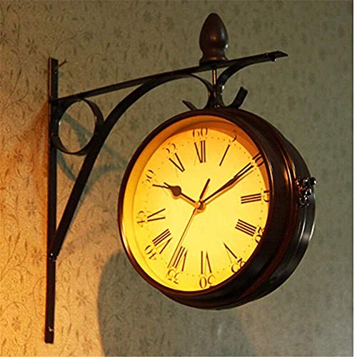 Horloge Murale Double Face Vintage suspendue extérieure et intérieure à quartz - 2