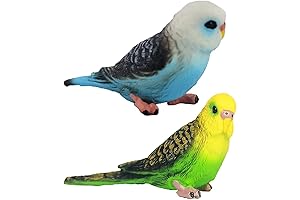 LOGOFUN Parakeet Ornaments: Lifelike Plastic Birds for Vibrant Garden Decor