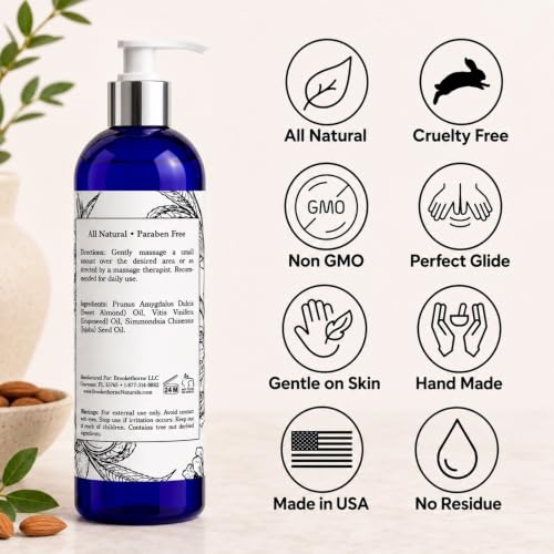 Image of Brookethorne Naturals Body Massage Oil for Massage Therapy | Natural 16oz
