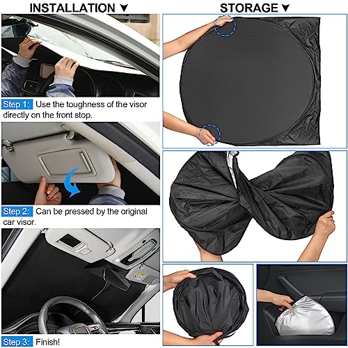 Bomtop Parasole Parabrezza, Pieghevole, Portabile