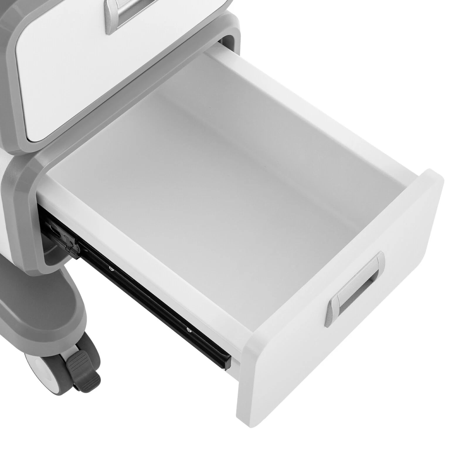 Carrello medico, beauty salon trolley, carrello di servizio su ruote con 2 cassetti, ruote universali, carrello per attrezzi ABS, carrello da lavoro, parrucchiere, carrello cosmetico, portata 60 kg