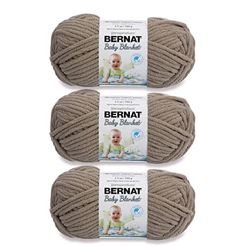 Image of Bernat Baby Blanket Baby Sand Yarn - 3 Pack of 100g /3.5oz - Polyester - 6 Super Bulky - 72 Yards - Knitting /Crochet
