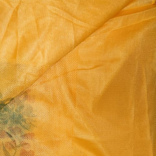 Image of Multicolor Soft Cotton Mosquito net Double Bed King Size | Pure Cotton Mosquito net (Printed-Orange, 7x5)