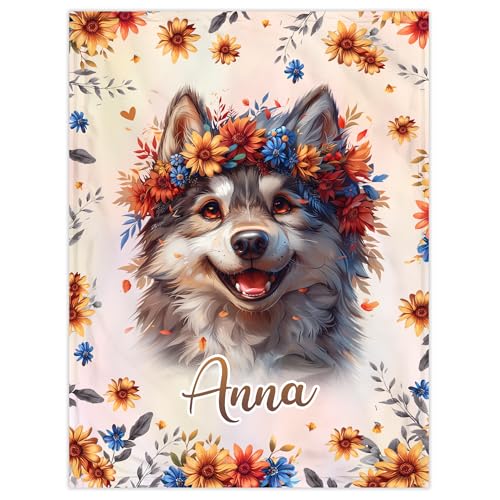 Hyturtle Personalized Wolf Baby Blanket - Cute Baby Wolf Gifts
