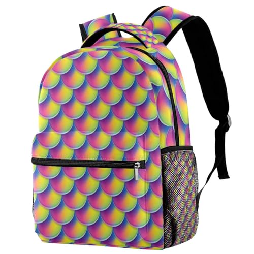 Sac à dos d'école pour filles et garçons, grand sac de voyage motif sirène rose