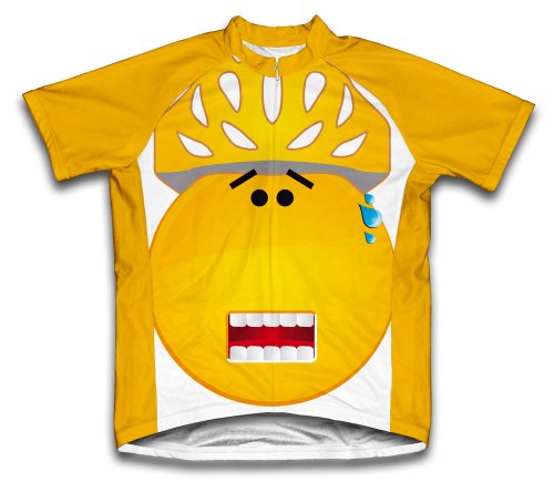 ScudoPro Surprised Short Sleeve Cycling Jersey for Youth - Size M Yellow