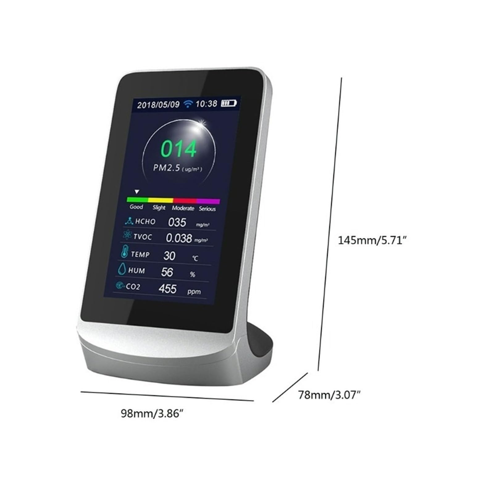 CO2 kryty wielofunkcyjny detektor powietrza TVOC Monitor jakości gazu co2 miernik dwutlenku węgla USB analizator miernik do domu, hotelu(WITH WIFI)