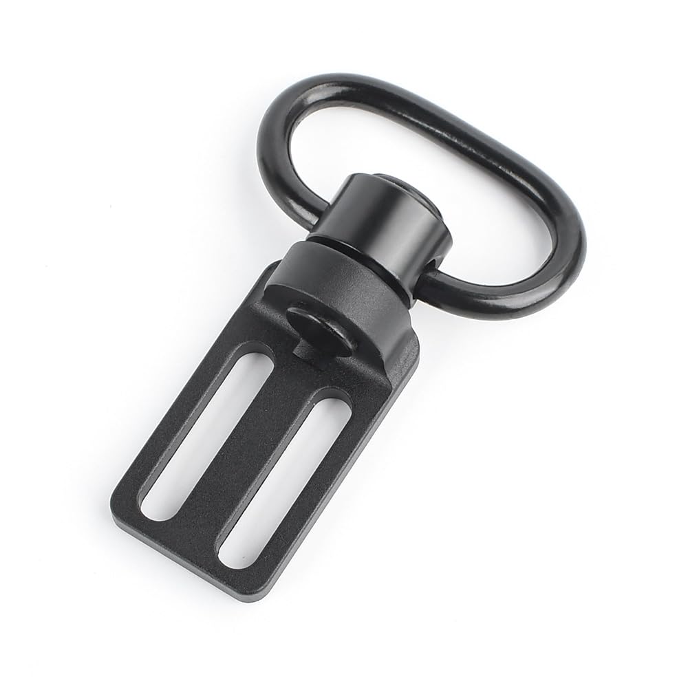 Tactical 2 a 1 Punto triglide (2,5 cm) Sling Adapter, Push Button Quick Release Swing Girevole per Outdoor Bag Cinghie Accessori (Nero)
