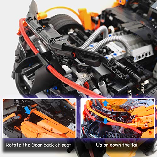 Nifeliz Sports Car P1 MOC Building Blocks and Engineering Toy, Adult Collectible Model Cars Kits to Build, 1:8 Scale Race Car Model (3307 Pieces) - Thumbnail 4