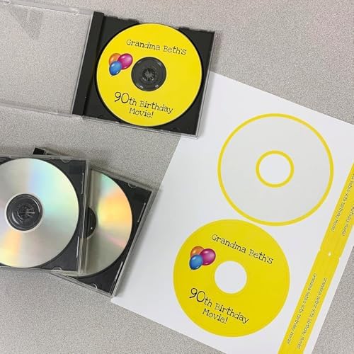 Image of CD /DVD Label Full Face | Qty 2000 Disc, 2000 Spine | 1000 Sheets Total | Permanent White Matte | Inkjet & Laser Compatible | Memorex Large Core | Easy to Peel | Made in USA | Blank Label