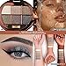 Shimmer Glitter Metallic Mini Eyeshadow Palette – 6-Color Neutral Cool-Tone Eye Shadow Kit, High Pigment Nude Smokey Eyeshadow, Long-Lasting Blendable Sparkle Eye Makeup Palette for Daily & Glam Looks
