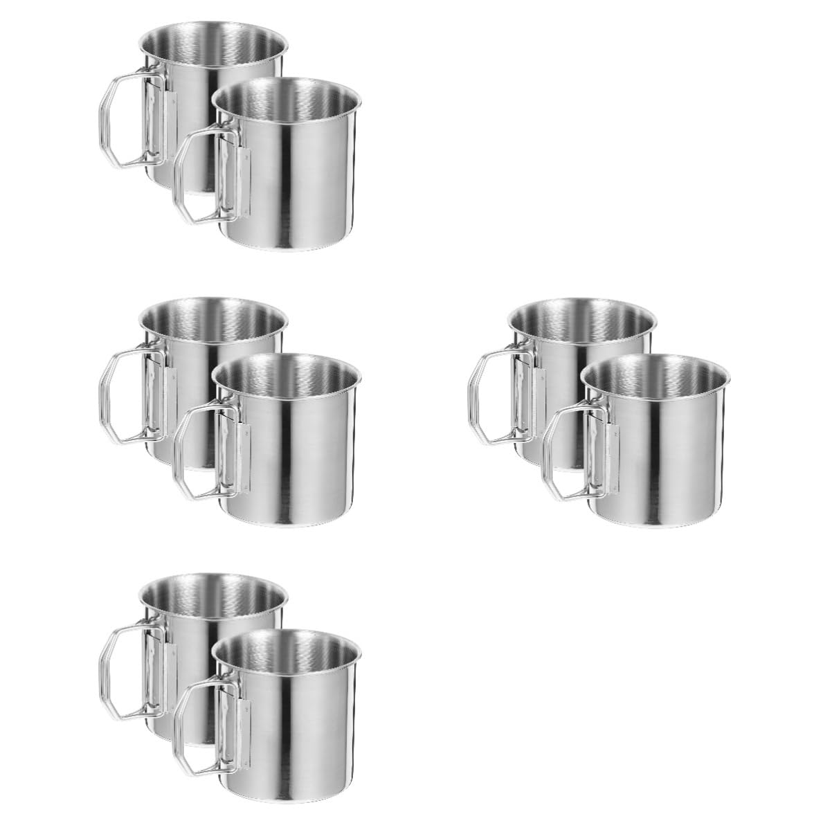 ibasenice 4 Ensembles Tasse De Camping Acier Inoxydable De Mug Pliant Pour Boissons Chaudes Et Froides Cup Pratique Pour Activités Plein Air Et Randonnée Pour Camping Pique 2 Pièces * 4