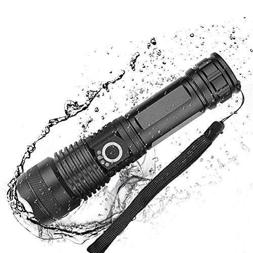 Most Powerful Flashlight USB Zoom Led Torch Rechargeable Battery LED Torch, Super Bright 2000 Lumen Zoomable Flashlight,Waterproof Handheld Powerful Tactical Torch Light for Camping & Outdoor Sports