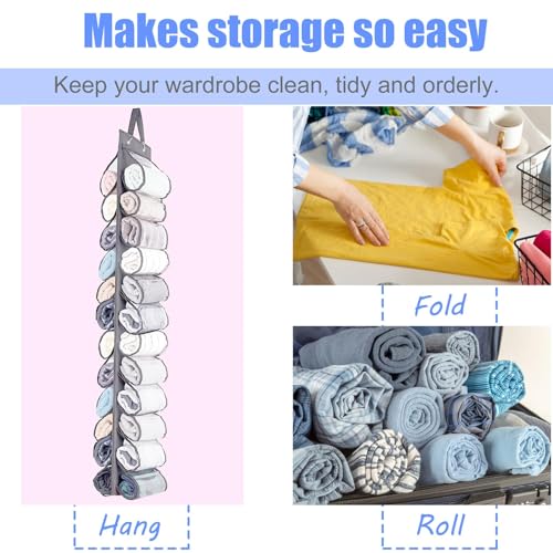 Fahibin Hängender Yoga Aufbewahrungs Organizer, Faltbarer Oxford Stoff Schrank Organizer,Leggings Hängender Organizer mit 24 Taschen