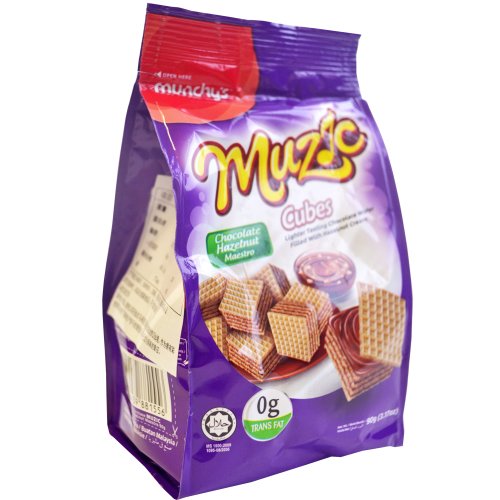 Munchy's muzic wafer cubes hazelnut 90g (9556439881556)