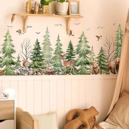 Vinilos decorativos animales bosque 2 piezas 25x60cm miniatura 3