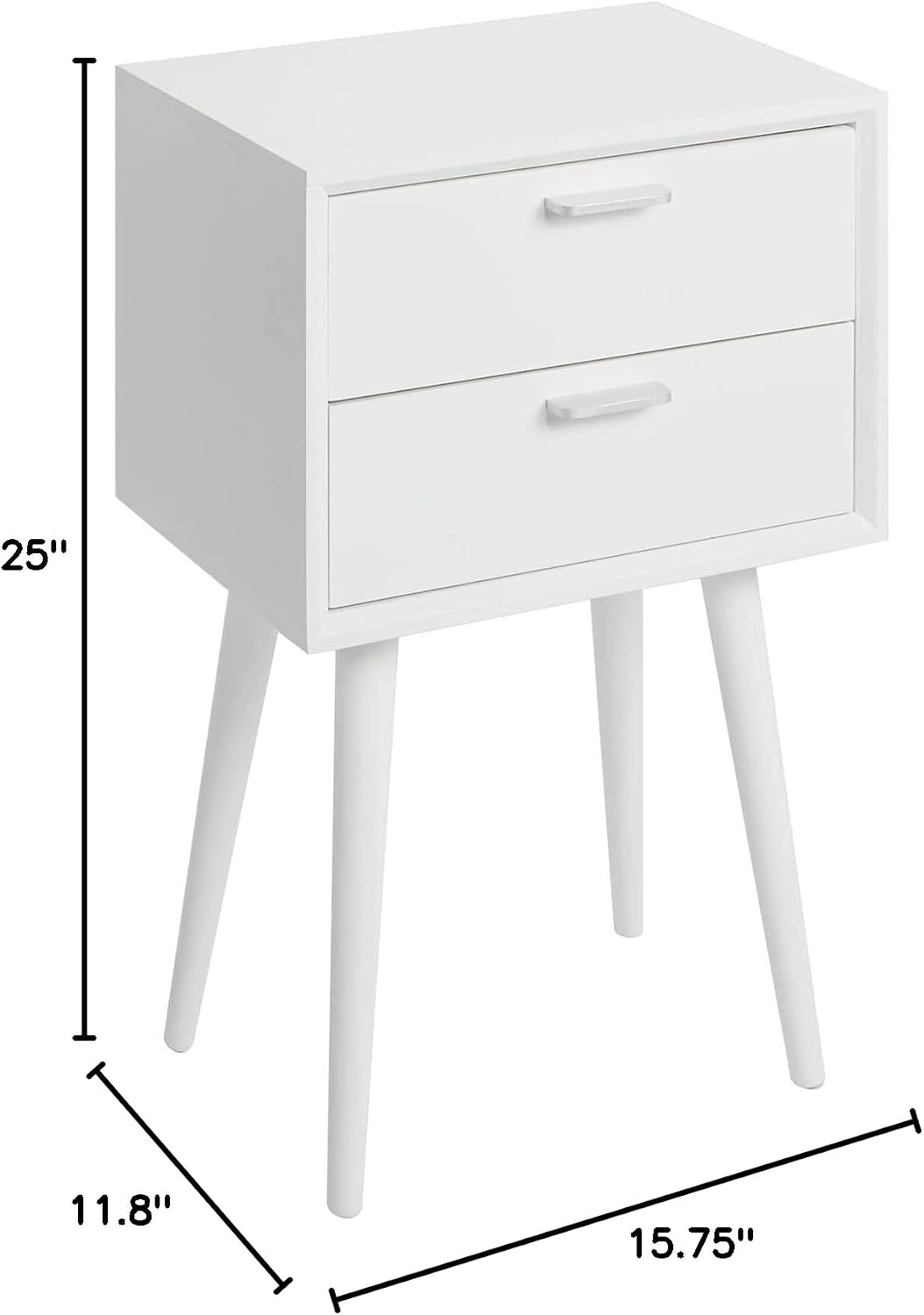 Silverwood Side Table, 11. 8 L x 15. 75 W x 25 H, White