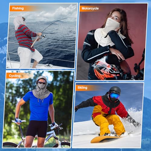 Image of Funtery Summer Cooling Balaclava Mask, UV Protection Hood Mask Breathable Cycling Face Cover Full Head Scarf for Men Women