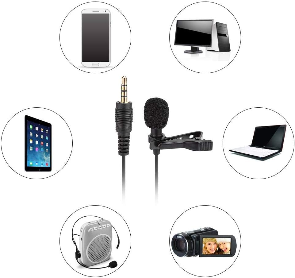 Image of coku 1.5 Meter Wired Collar Mic for Mobile, YouTube, Singing & PC | Lavalier Microphone with Noise Filter for Smartphone, DSLR, Laptop, Audio & Voice Recording - Plug & Play (1.5 Meter)