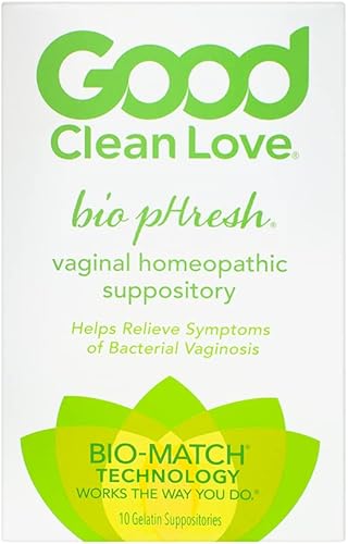 Good Clean Love BiopHresh - Supositorio vaginal homeopático, tratamiento de vaginosis bacteriana para mujeres, alivia la picazón y la irritación,
