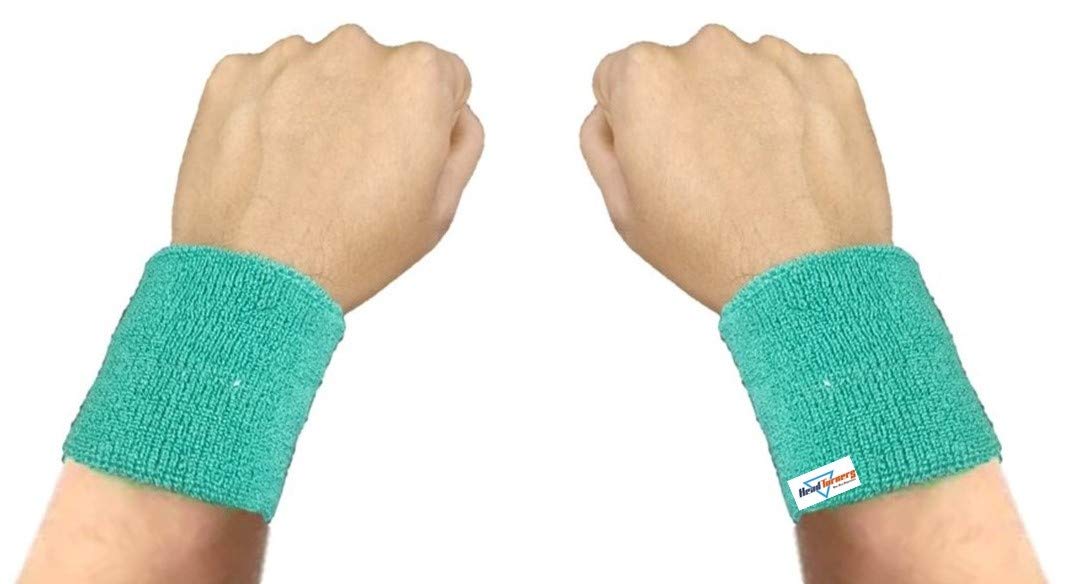 HeadTurners Sweat Band Wrist Band/Wrist Support for Gym, Cricket, Running and Sports Activities 5 inches- (Green, Set of 2) (B08VRRJ67Y) Amazon Price History, Amazon Price Tracker