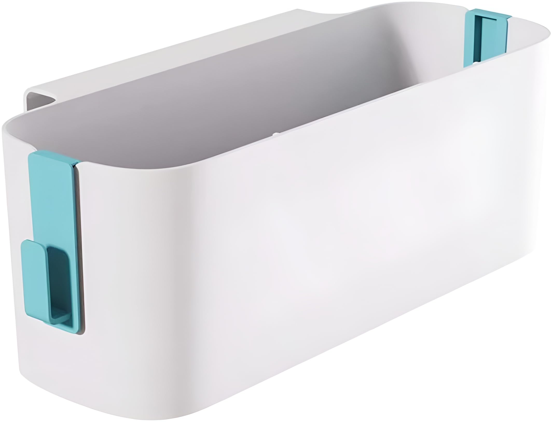 Metall-Nachttisch-Organizer Zum Einhängen – Für Bettgitter, Schreibtisch & Schranktür – Drahtkorb 34×13,5×10 Cm, Handy, Buch, Fernbedienung – Weiß/schwarz
