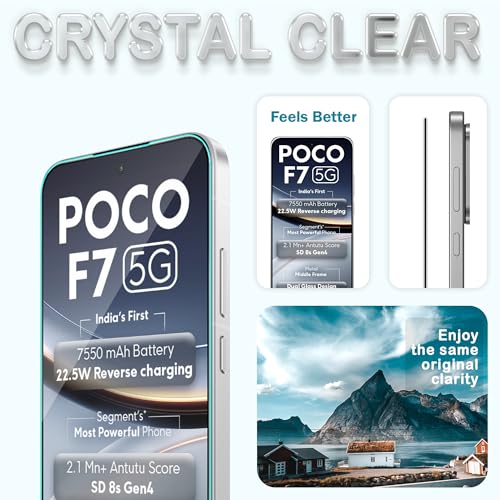 Image of ArmourPro Military Grade Gorilla Tempered Glass Compatible For Poco F7 (6.83 Inch) With Easy Installation Kit for Smartphone| Edge To Edge Coverage | Black, Pack of 2