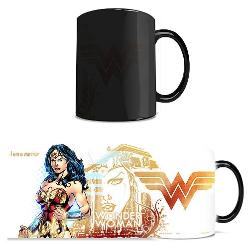 Morphing Mugs DC Comics Justice League (Wonder Woman) Ceramic Mug, Black