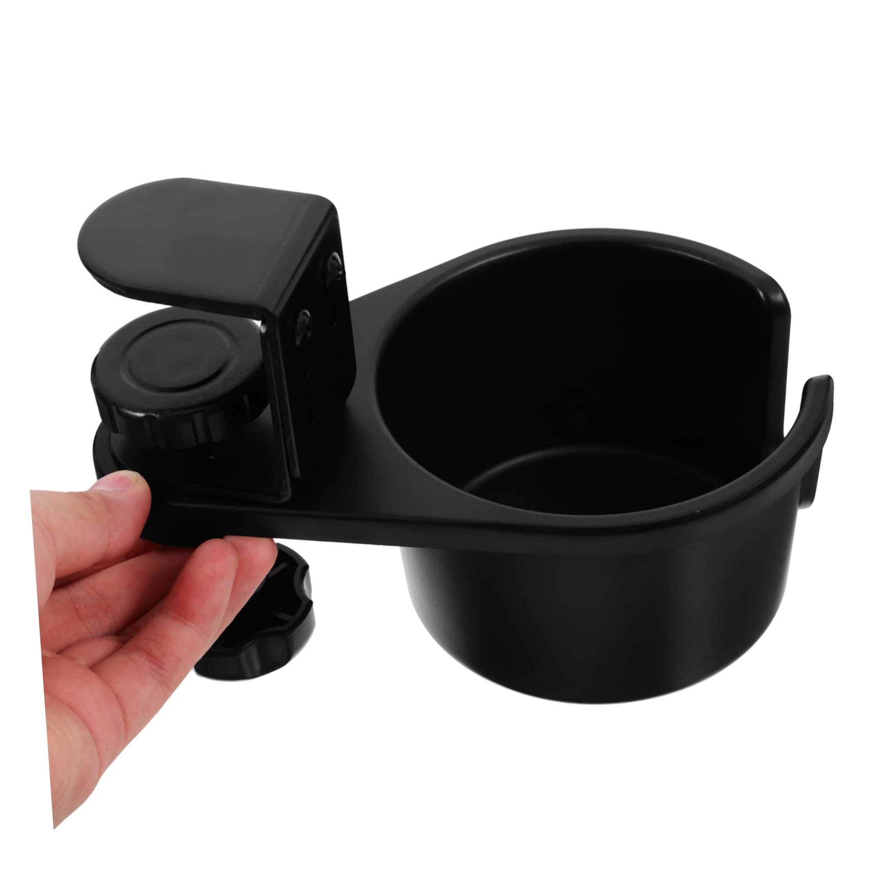SOLUSTRE Becherhalter für Schreibtisch mit 360°-drehung Becherhalter fürs Büro Edelstahl Abs und Gummi für Zuhause und Büro Getränkehalter fürs Auto