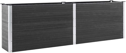 Miniatura 8 de WEMYUFURN Garden Raised Bed 78.7"x39.4"x21.3" WPC Gray,Raised Garden Bed,Outdoor Planters for Flower Herb Garden