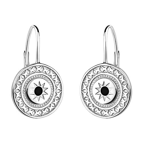 SOFIA MILANI - Damen Ohrringe 925 Silber - mit Zirkonia Steinen - Sonnen Sternen Kreis Ohrhänger - E2224