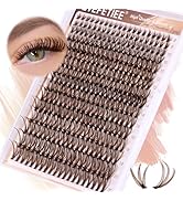 Brown Lash Clusters 320 PCS Individual Lashes DIY Eyelash Extension Natural Eyelash Clusters Brow...