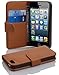 Produktbild Cadorabo Hülle für Apple iPhone 5 / iPhone 5S / iPhone SE in Cognac BRAUN  Handyhülle aus Strukturiertem Kunstleder mit Standfunktion und Kartenfach  Case Cover Schutzhülle Etui