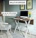 Nathan James Kalos Solid Wood Drop Leaf Folding Kitchen Farmhouse Room or Space Saving Console Desk, Rustic, Dining Table, Brown/White