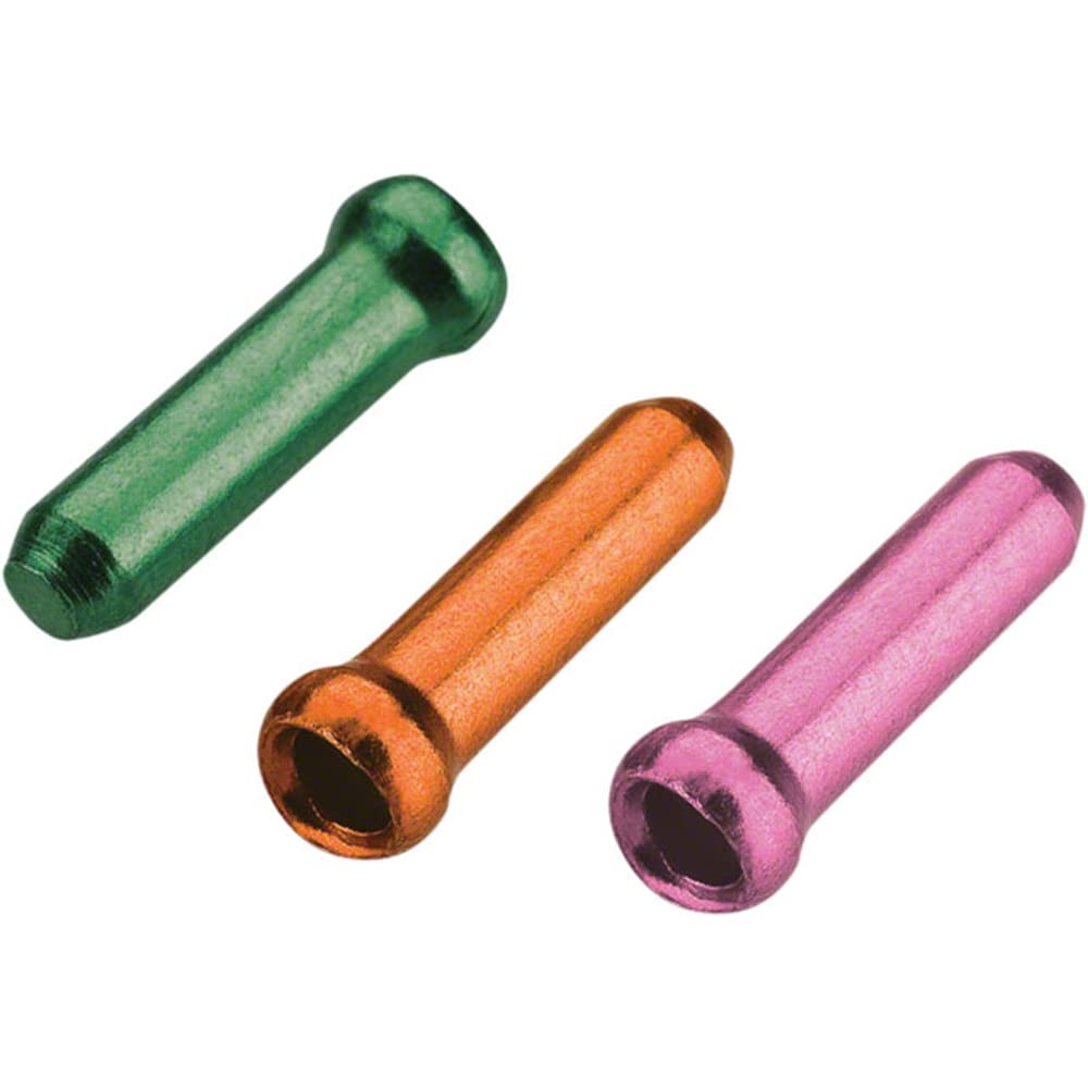 Jagwire Unisex_Adult Embouts Câble/Gaine Cable/Sheath Ends, Green/Tango Orange/Pink, One Size