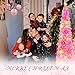 Aoriher 5 ft Pre-lit Pop up Light Pink Valentine's Day Tinsel Tree Decor Artificial Collapsible Slim Pencil Tree with String Light Sequins Reflective Valentine's Day Holiday Party Indoor Outdoor Home