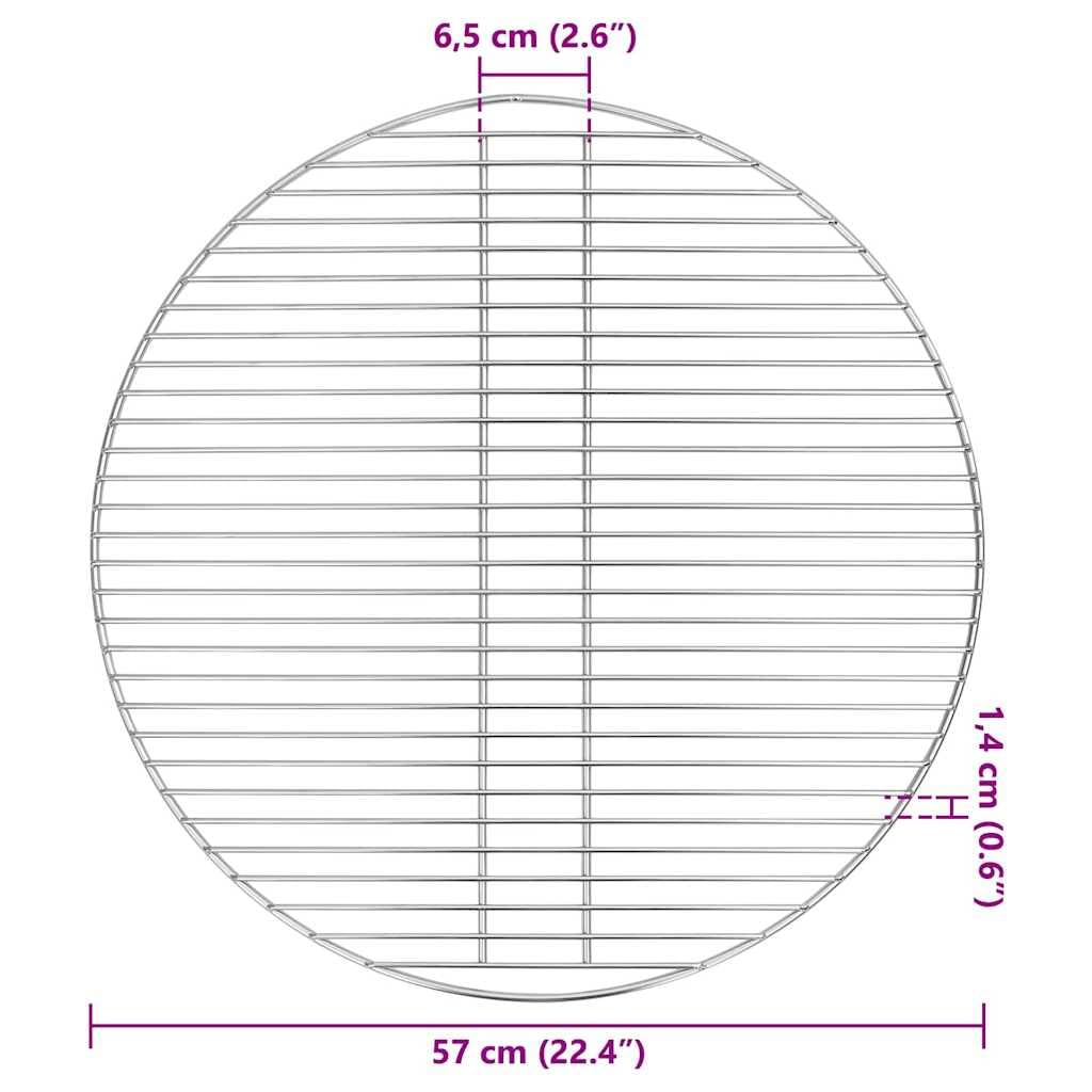 Griglia argentata, 57 x 57 cm, in acciaio inox lucidato, per giardino, terrazza, esterni, barbecue, accessorio durevole e facile da pulire, ideale per feste estive e campeggio