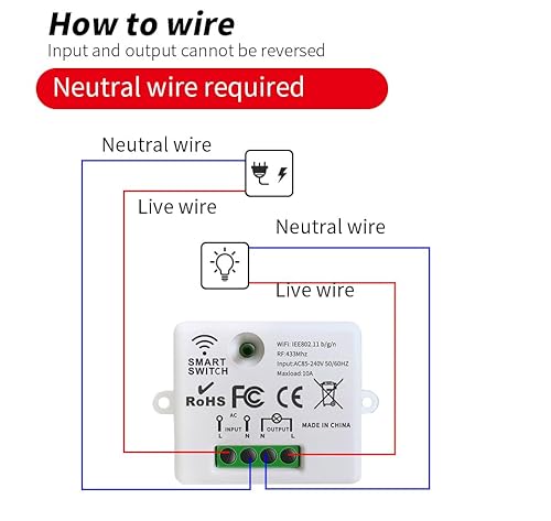 HYHIOTS Funkschalter 230V Funk Lichtschalter Batterielose Set Funk-Sender-Sicherheitsschalter und Empfänger-Controller 10A, Funk Schalter Licht, Keine Verkabelung, Funk-Lichtschalter (2 Way Kit)