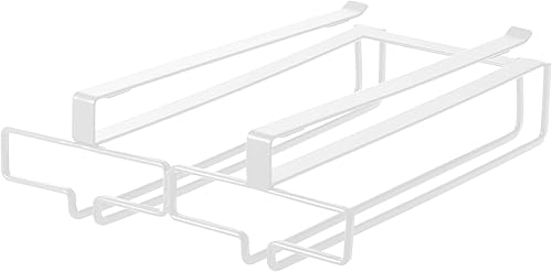 YAMAZAKI home 2464 Estante para copas de vino, soporte para almacenamiento colgante, tamaño único, color blanco