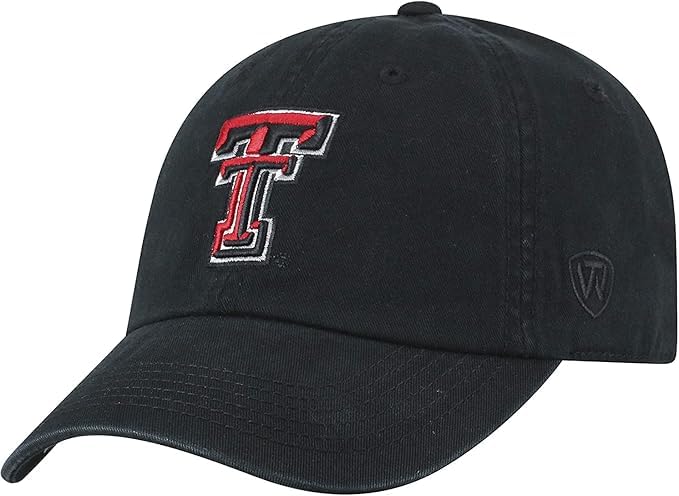 Texas Tch Collegiate Adjustable Hats (US Alpha One Size Texas Tch Black)