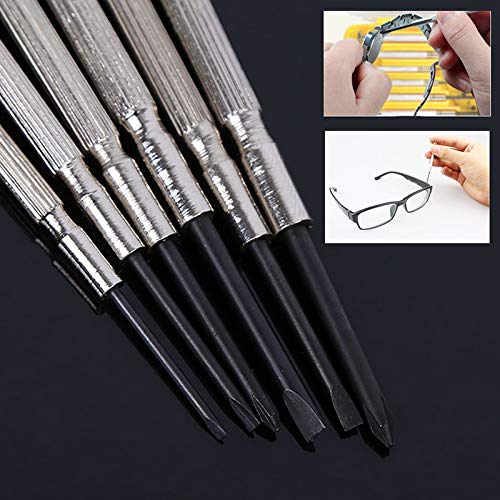 Precision Screwdriver Set,Small 6Pcs Different Size Flathead and Phillips Screwdrivers for Eyeglass, Toys,Watch, Jewelers, Electronic Devices, Game Controllers, DIY Projects (6PCS, Black)