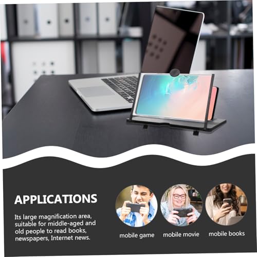 Lupa de pantalla móvil HD de 10 pulgadas con protección visual y soporte de acrílico resistente 4