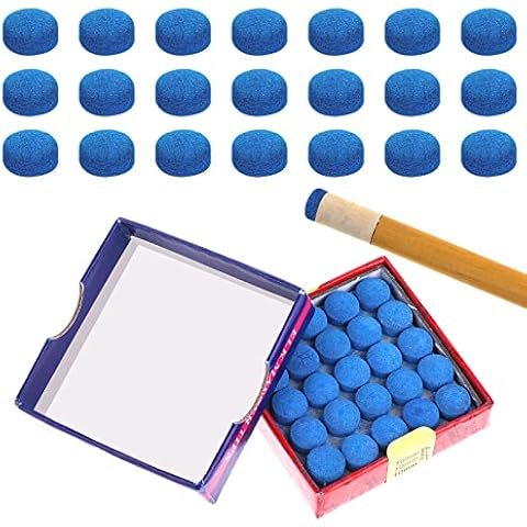 Lusofie Billard Queue Spitzen 50 Stück 10 mm Billardqueuekopf Blau Diamond Queuekopf Billardqueue und Snooker Queue Ersatzkopf Billard Queuespitzen Ersatz Schraubspitzen Cover