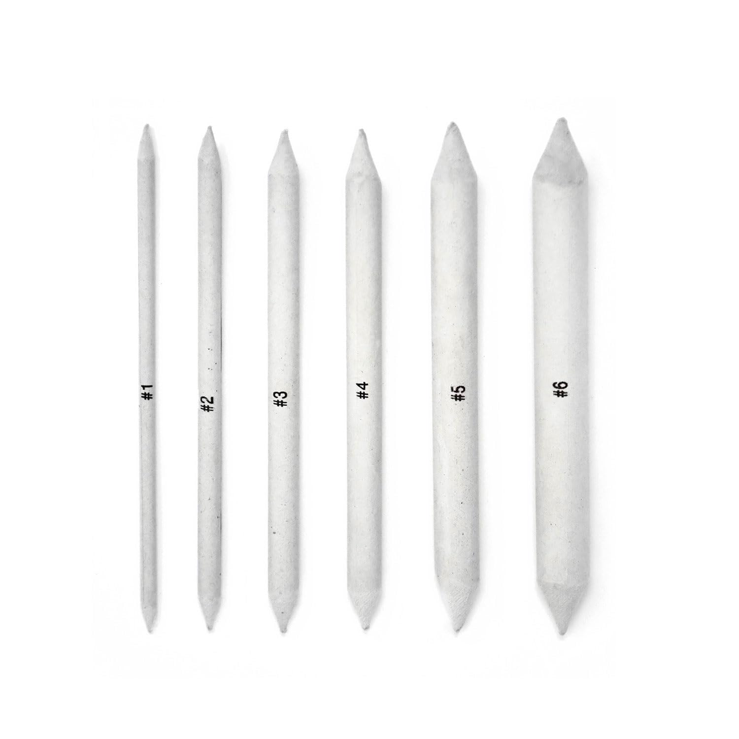 Studio 22 White Paper Blending Stumps Set For Pencil, Graphite, Charcoal And Pastels 6Pc