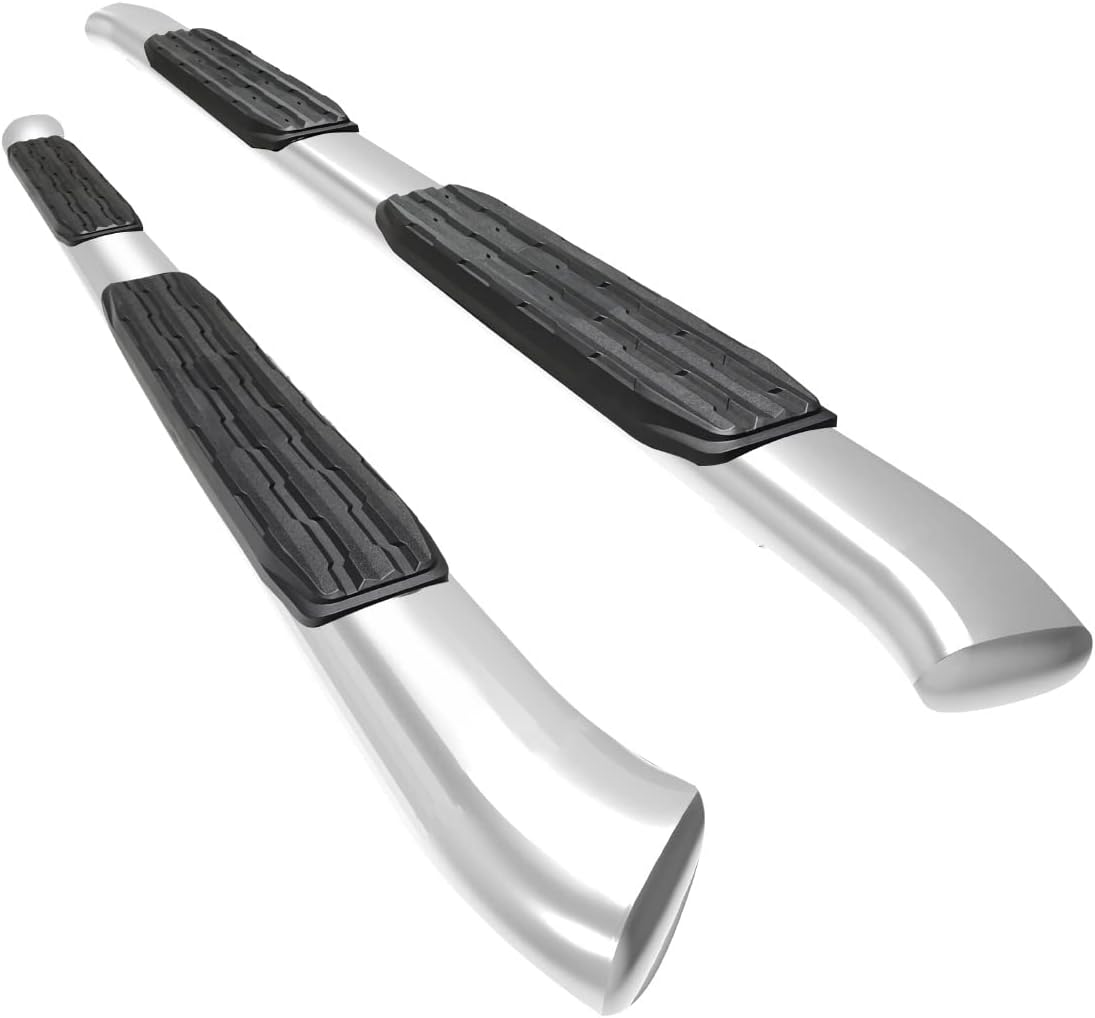 BETTER AUTOMOTIVE 5" Side Steps Fit 2019-2023 RAM 1500 Quad Cab (Exclude 2019-2023 RAM 1500 Classic) Truck Pickup 5" Oval Bend Stainless Steel Running Boards Side Nerf Bars Off Road Accessories 2Pcs