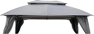 Grand Patio 10x13 Gazebo Replacement Canopy Curved Top Double Soft Canop...