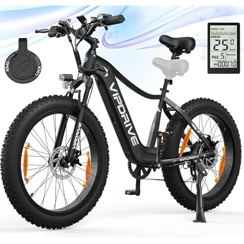 Vipdrive Electric Mountain Bike with Removable Battery Cover