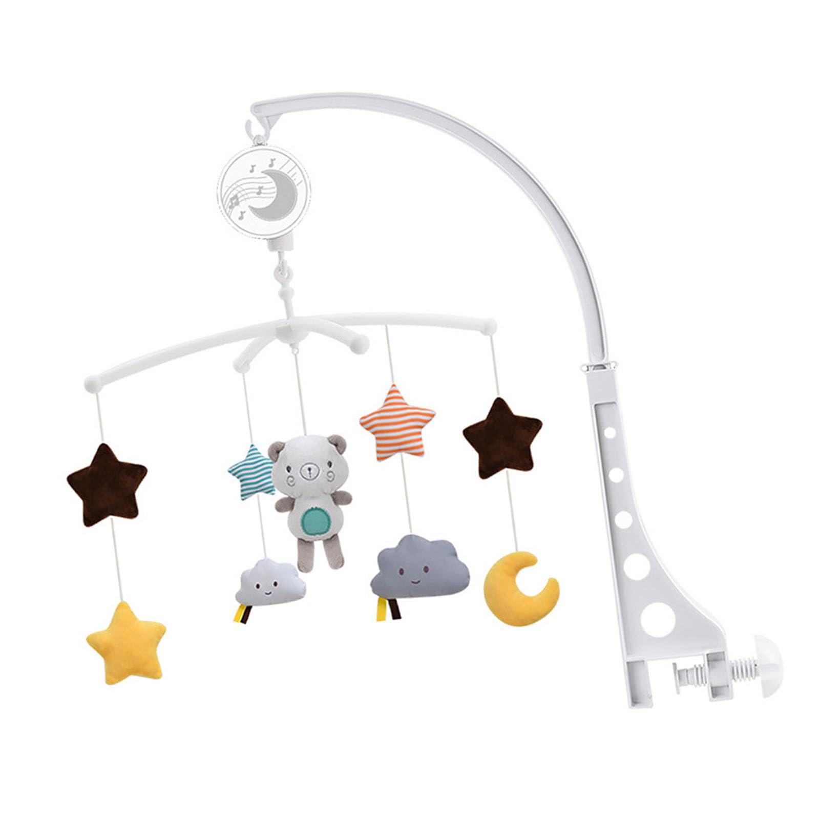 Baby Music Bed, Multifunctional Portable Plush Crib Mobile for 0?1 Year Old Babies (Bear (12 X 11.8 X 1.5cm / 4.72 X 4.65 X 0.59in)