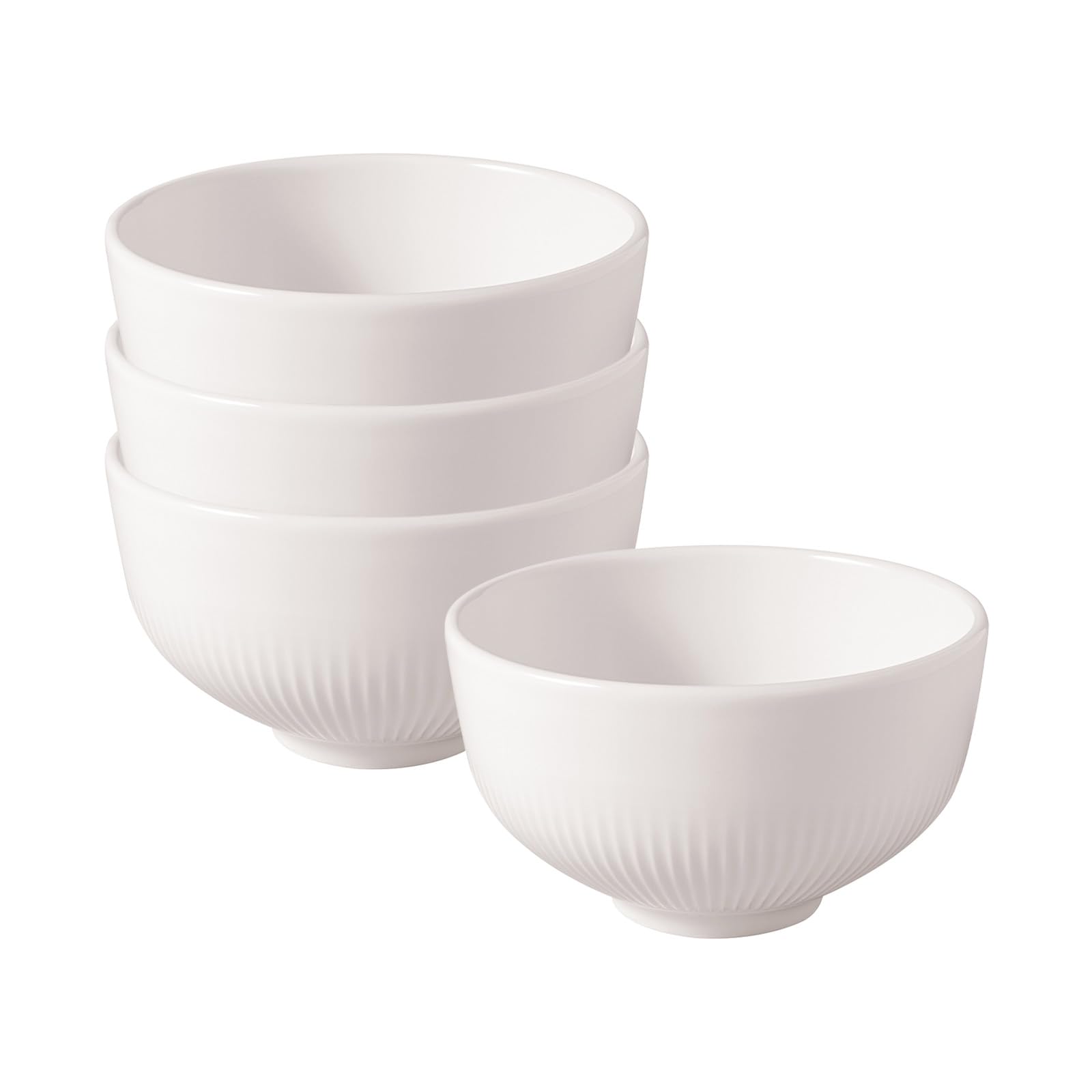 Villeroy & Boch Afina Schüssel für Snacks 4er Set, Dips und Soßen, Schale mit Relief, Spülmaschinenfest, Mikrowellengeeignet, Premium Porzellan Made in Germany