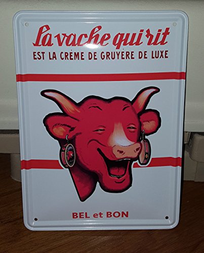 Éditions Clouet 29391 - Petite Plaque métal 15x21 cm Vache Qui rit - Crème de gruyère de Luxe